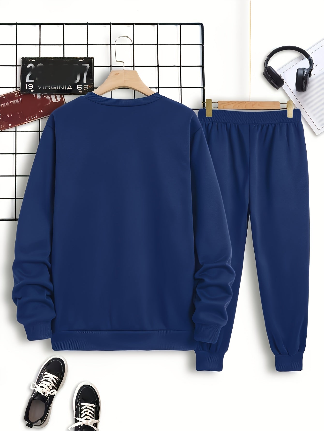 Print Men's 2pcs Set Trendy Apparel Printed Sweatshirt and Long Pants 2pcs Set Sweatshirt Long Pants Sweatshirt and Jogger Pants Set Cole Hampton