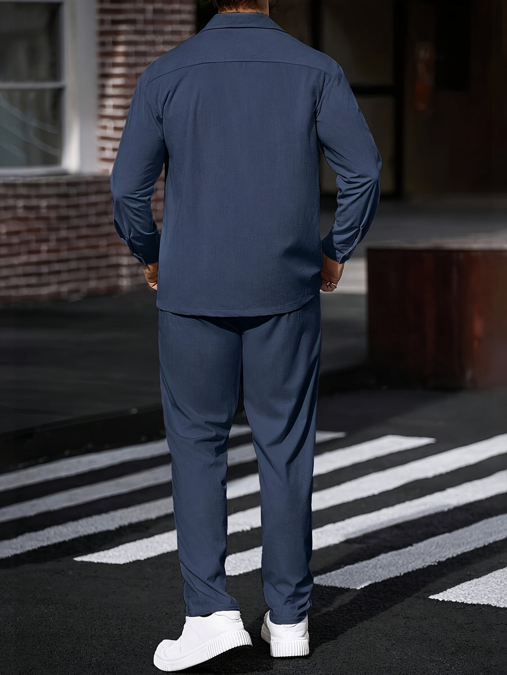 Cole Hampton Men's Shirt & Trousers Set, Two-Pocket Casual