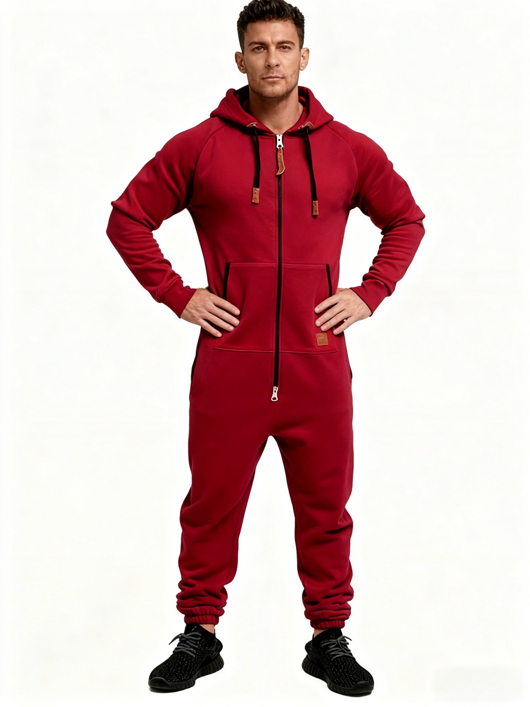 Cole Hampton Men's Hooded Jumpsuit, Zip-Up Coveralls