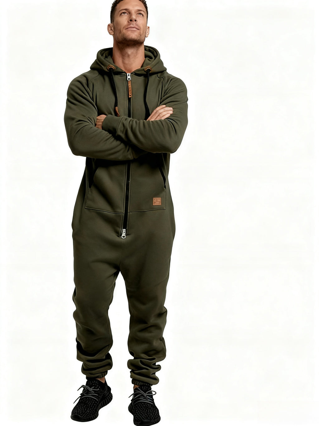 Cole Hampton Men's Hooded Jumpsuit, Zip-Up Coveralls