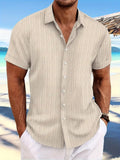 Dexter | Men's Ribbed Short Sleeve Button-Down Shirt Cole Hampton
