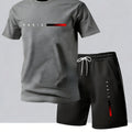 Summer Trend PARIS Print Pattern, Men's Fashion Casual T-shirt and Shorts Set Cole Hampton