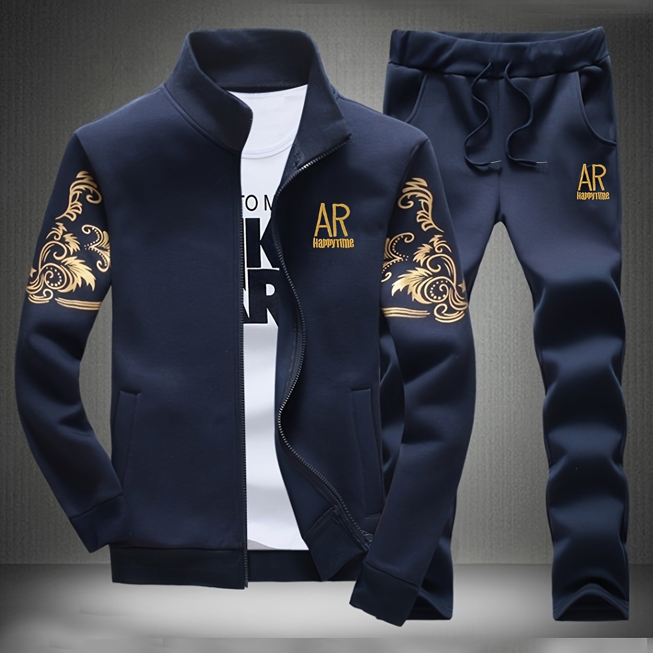 Spring And Autumn Style Men'S Zipper Open Cardigan Sports Suit Cole Hampton