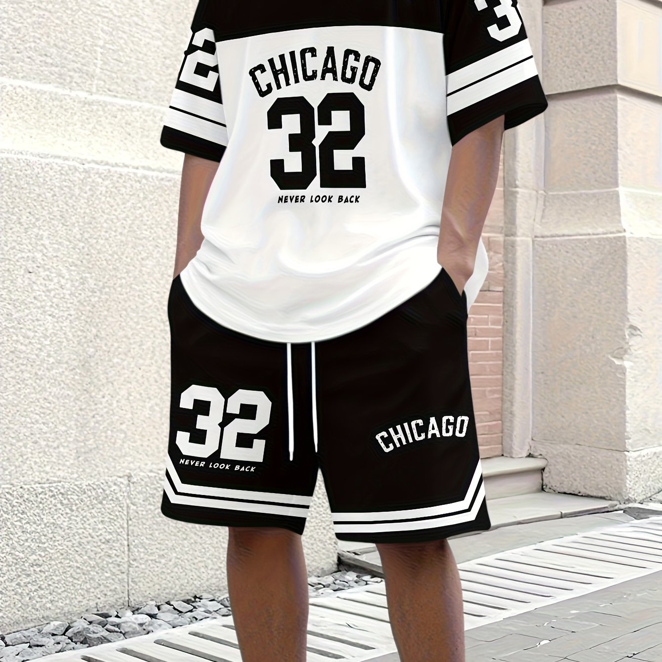 Men's Casual T-Shirt, Crew Neck Short Sleeve and Shorts Set, with Striking "32" Number Pattern, Breathable Regular Fit for Daily and Formal Wear Cole Hampton