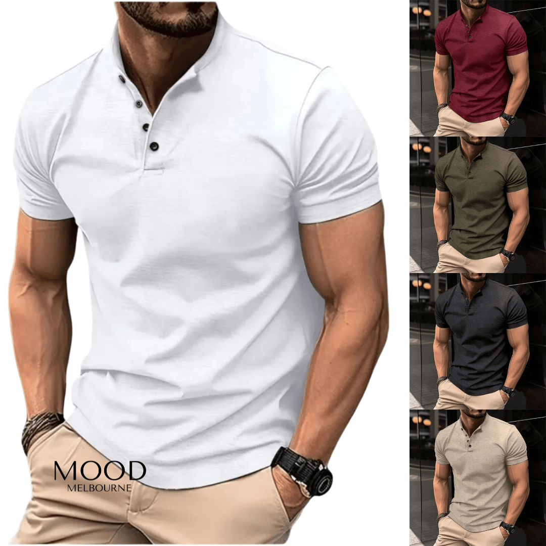 Martin | Men's Short Sleeve Henley Shirt Cole Hampton