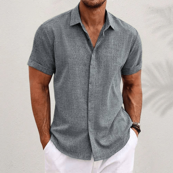 James | Men's Short Sleeve Linen Shirt Cole Hampton