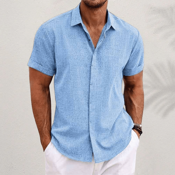 James | Men's Short Sleeve Linen Shirt Cole Hampton