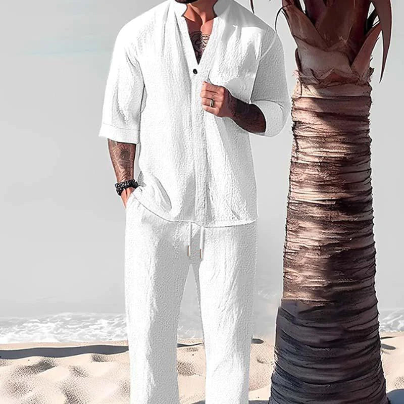 Arnold | Men's Cotton-Linen 2-Piece Casual Shirt & Pants Set Cole Hampton